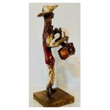 Vintage Folk Art Paper Mache Mexican Man Carrying Pottery