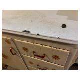 Vintage Wood and Metal Storage Cabinet with Drawers