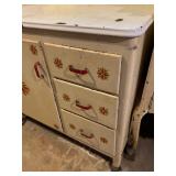 Vintage Wood and Metal Storage Cabinet with Drawers