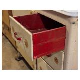 Vintage Wood and Metal Storage Cabinet with Drawers