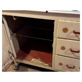 Vintage Wood and Metal Storage Cabinet with Drawers