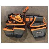 RIDGID 29 in. 23 Pocket Professional Grade 2-Bag Suspension Rig Work Tool Belt with Suspenders  Customer Returns See Pictures