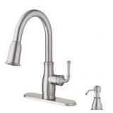 Glacier Bay Pull Down Kitchen Faucet, Stainless Steel, Kagan  Customer Returns See Pictures