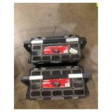 Lot of Husky Connect Stackable Portable Cantilever 22 Removable Compartment Small Tool and Parts Organizer With Steel Handle Customer Returns See Pictures