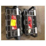 Lot of Husky Connect Stackable Portable Cantilever 22 Removable Compartment Small Tool and Parts Organizer With Steel Handle Customer Returns See Pictures