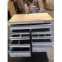 Husky Tool Storage 46 in. W Gloss White Mobile Workbench Cabinet Damaged No Keys Customer Returns See Pictures