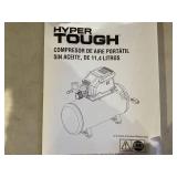 Hyper Tough 3 Gallon Oil-free Portable Air Compressor with Hose & Inflation Accessory Kit, 100 PSI