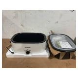 Heynemo Roaster Oven, 20Qt Turkey Roaster Oven Buffet with Self-Basting Lid
