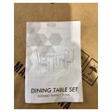 5PCS AWQM Dining Set for 4, Faux Marble Kitchen Table Set, Modern Dining Table with Upholstered Velvet Chairs