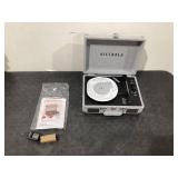Victrola Vintage 3-Speed Bluetooth Portable Suitcase Record Player with Built-in Speakers | Light Gray