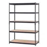 Lot of Muscle Rack 5-Tier Heavy Duty Steel Garage Storage Shelving Unit in Black (48 in. W x 72 in. H x 24 in. D)  Customer Returns See Pictures