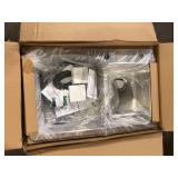 Glacier Bay Bratten 33 in. Drop-In 60/40 Double Bowl 18 Gauge Stainless Steel Kitchen Sink with Pull-Down Faucet    Customer Returns See Pictures