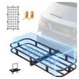 VEVOR 53 in. x 19 in. x 5 in Hitch Cargo Carrier 500 lbs. Luggage Carrier Rack Basket Fit 2 in. Hitch Receiver for SUV Truck  Customer Returns See Pictures