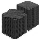 ?? Lot of VEVOR Interlocking Drainage Mat Floor Tiles Rubber Interlocking Gym Flooring Tiles 12 x 12 x 0.6 in.(55 Pcs, 55 sq. ft. Black)   Customer Returns See Pictures