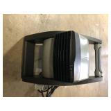 Lasko 11.2 in. 3 Speeds Blower Fan in Gray with Carry Handle, Circuit Breaker, Power Outlets, High Velocity Utility Pivoting    Customer Returns See Pictures