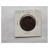 1834 Large Cent  Circulated Cent