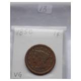 1850 Large Cent  Circulated Cent