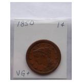 1850 Large Cent  Circulated Cent