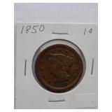 1850 Large Cent  Circulated Cent