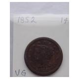1852 Large Cent  Circulated Cent