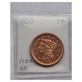 1853 Large Cent   Circulated