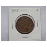 1853 Large Cent   Circulated