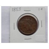 1853 Large Cent   Circulated