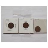 1887, 1889, 1890 Indian Cent, Circulated