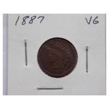 1887, 1889, 1890 Indian Cent, Circulated