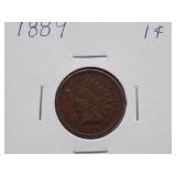 1887, 1889, 1890 Indian Cent, Circulated