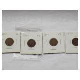 1887, 1890, 1891, 1892  Indian Cent, Circulated