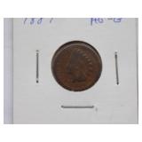 1887, 1890, 1891, 1892  Indian Cent, Circulated