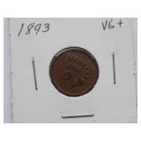 1887, 1890, 1891, 1892  Indian Cent, Circulated