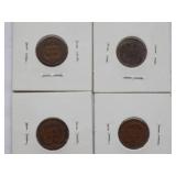 1887, 1890, 1891, 1892  Indian Cent, Circulated