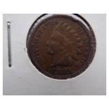 1887, 1890, 1891, 1892  Indian Cent, Circulated
