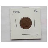 1891, 1893, 1894, 1895 1887 Indian Cent, Circulated