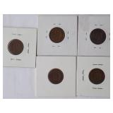 1893,1894, 1895, 1896 Indian Cent, Circulated