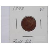 1893, 1899, 1895, 1898, Indian Cent, Circulated