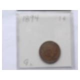 1893, 1899, 1895, 1898, Indian Cent, Circulated