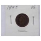 1893, 1899, 1895, 1898, Indian Cent, Circulated