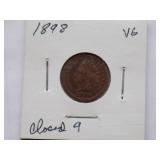 1901, 1900, 1899, 1898, 1893, Indian Cent, Circulated