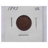 1901, 1900, 1899, 1898, 1893, Indian Cent, Circulated
