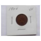 1903, 1904, 1905, 1906, Indian cent