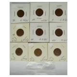 1910,1911,1912,1916,1917d, 1918s, 1919s,1920,1920d Lincoln Penny