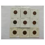 Lincoln Penny - 1927d, 1926d, 1925d, 1920,1919s, 1918 1912, 1911,1910