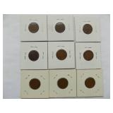 Lincoln Penny - 1927d, 1926d, 1925d, 1920,1919s, 1918 1912, 1911,1910