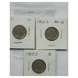 1915, 1915-D, 1915-S Buffalo