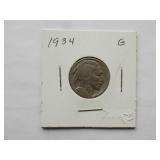 Buffalo Nickels - 1925,1928,1930,1934,1934-D,1935,1936,1937-D-,1927-D