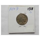 Buffalo Nickels - 1925,1928,1930,1934,1934-D,1935,1936,1937-D-,1927-D