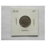 Buffalo Nickels - 1925,1928,1930,1934,1934-D,1935,1936,1937-D-,1927-D